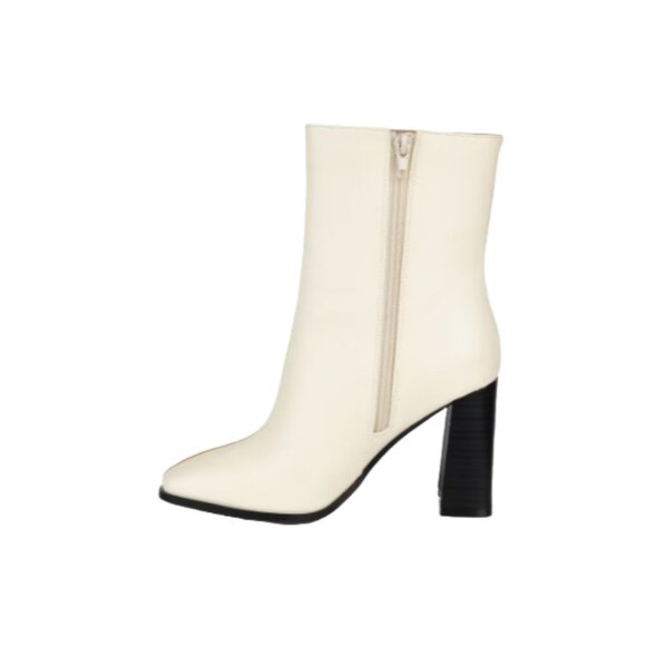 JOURNEE COLLECTION January, 2-Tone Squared Toe Bootie, Cognac/Off-White, Sz:8.5 - Picture 4 of 4